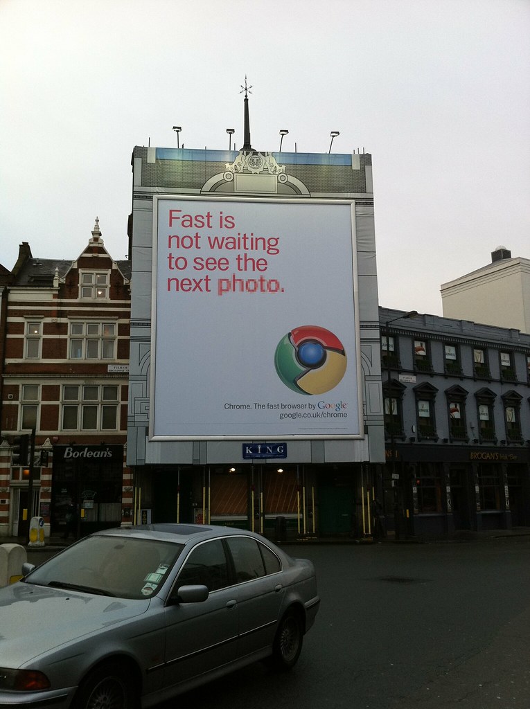 Google ad: Fast is not waiting to see the next photo